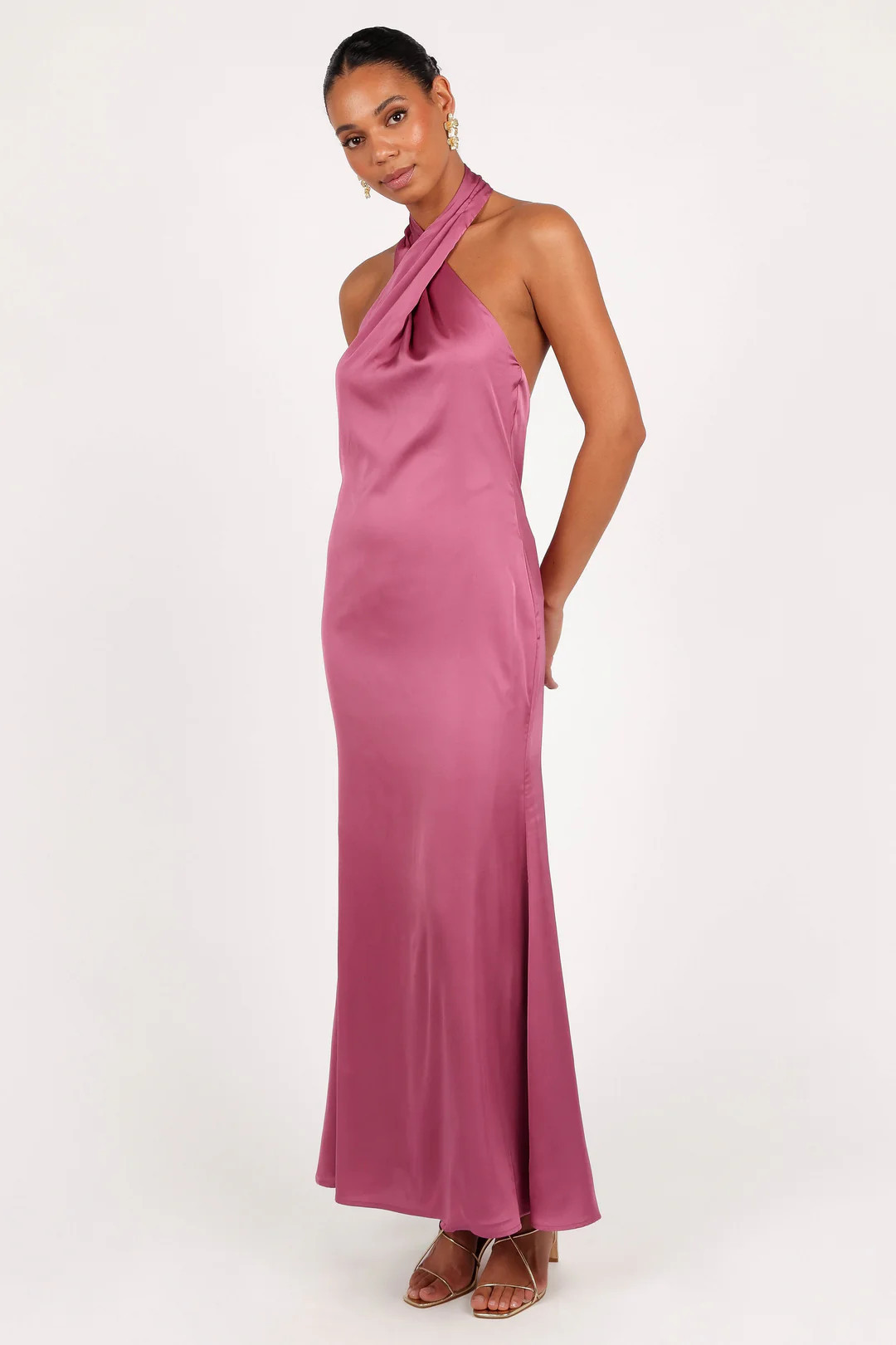 Mila Halterneck Maxi Dress - Dark Rose | Petal & Pup (US)