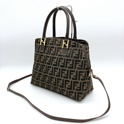 Fendi Women Zucca 2Way Bag Handbag Pattern Gold Hardware Canvas Limited Edition | eBay US
