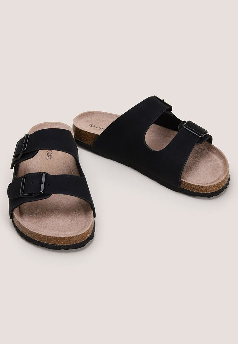 Womens Black Buckle Sandal | Peacocks