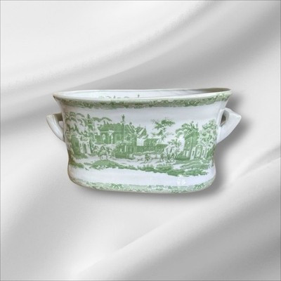 Chinoiserie Green & White Porcelain Foot Bath Basin  G Millennial | eBay US