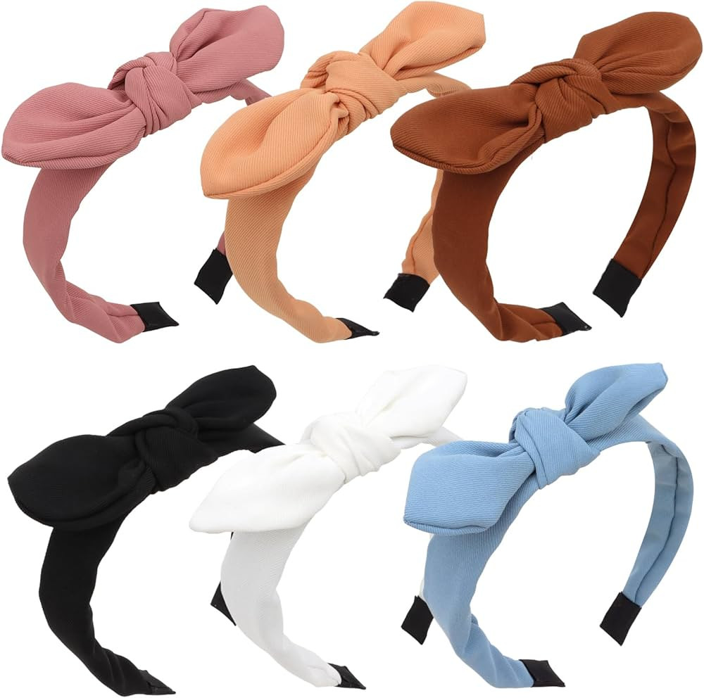 Jaciya Bow Headbands for Girls Women Hair Accessories Thin Headband with Bow Knotted Head Band Bu... | Amazon (US)
