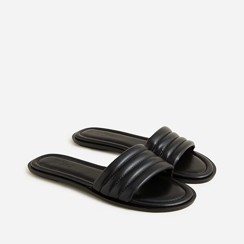 Sorrento padded slides in vegan leatherItem BH414 
 
 
 
 
 There are no reviews for this product... | J.Crew US