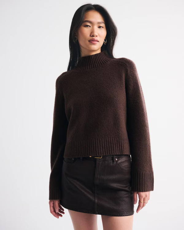 Women's Easy Mockneck Sweater | Women's New Arrivals | Abercrombie.com | Abercrombie & Fitch (US)