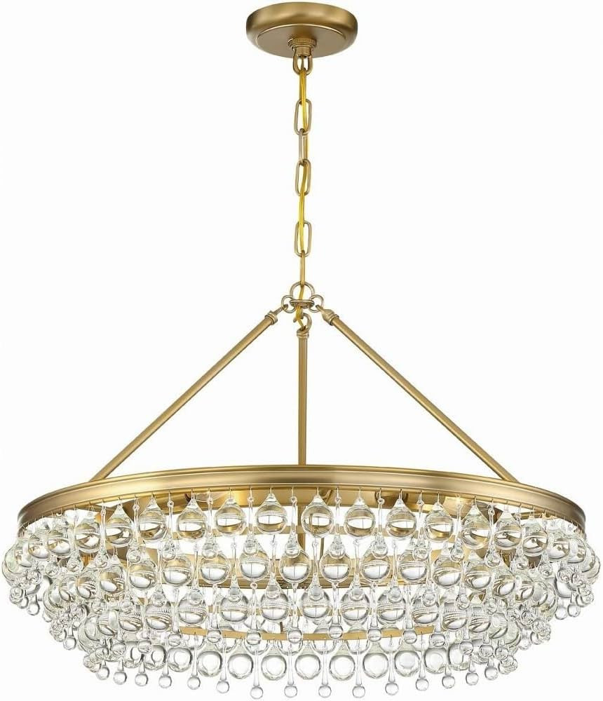Crystorama Chandelier Calypso 6 Light Crystal Teardrop, Vibrant Gold | Amazon (US)