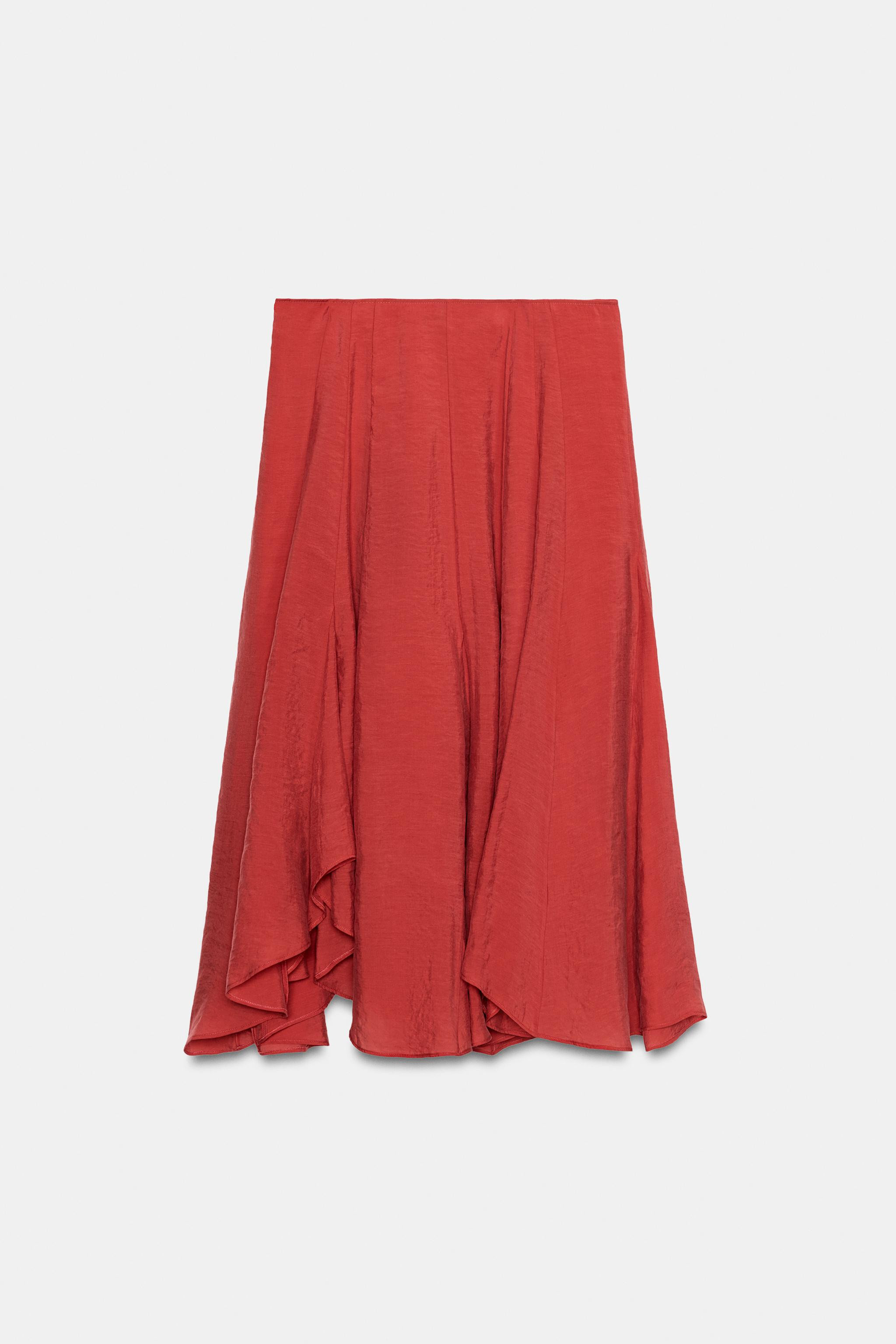 ZARA WOMAN COLLECTIONMid-rise skirt made from a lyocell blend yarn. A-line hem. Tonal interior li... | Zara US