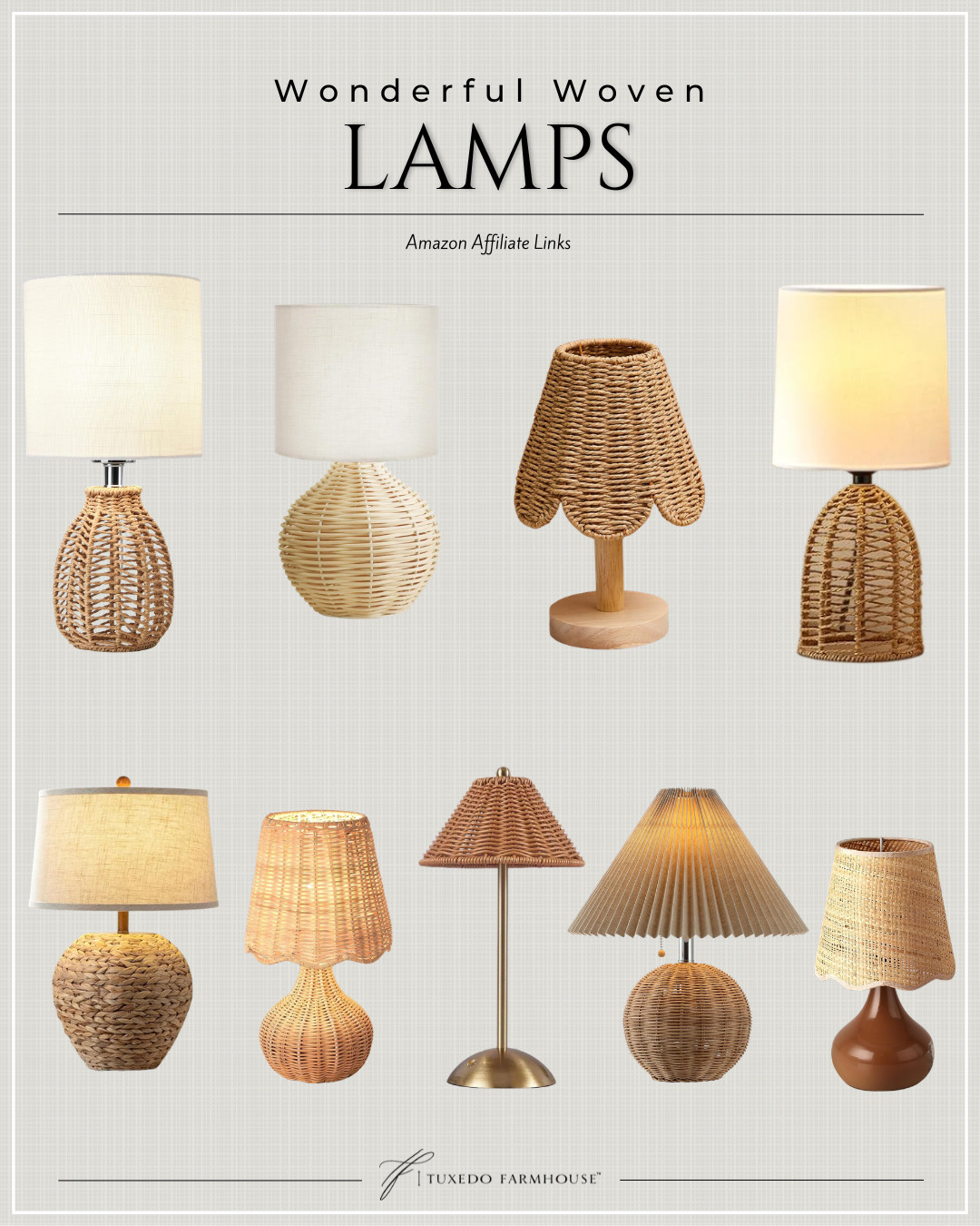 ✨ Wonderful Woven Lamps

If you're looking for an easy way to bring warmth and texture into your home, woven lamps are one of my favorite decorating secrets. From rattan and wicker to seagrass-inspired designs, these lamps add instant character while creating that cozy, collected look we all love.

Whether styled on a nightstand, console table, bookshelf, or living room side table, woven lighting softens a space and adds beautiful natural texture without overwhelming the room. 

 #LTKSeasonal #LTKHome #LTKSaleAlert