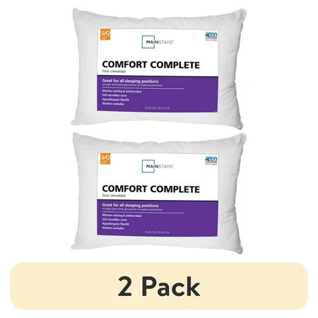 (2 pack) Mainstays Comfort Complete Bed Pillow, Standard/Queen | Walmart (US)