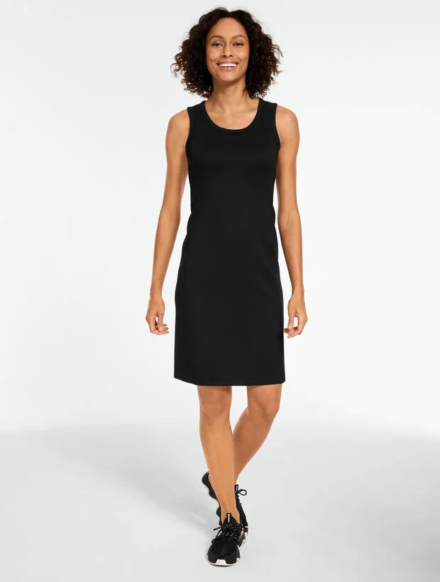 AirKnit Stretch Built-In Bra Ribbed Dress | Talbots
