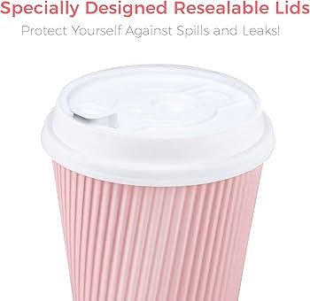 Glowcoast Disposable Coffee Cups With Lids - (80 set) 12 oz Paper To Go Coffee Cups With Resealab... | Amazon (US)