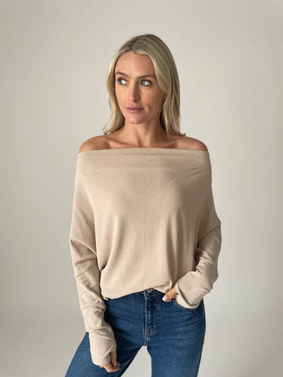 the anywhere top [taupe] | Six fifty clothing
