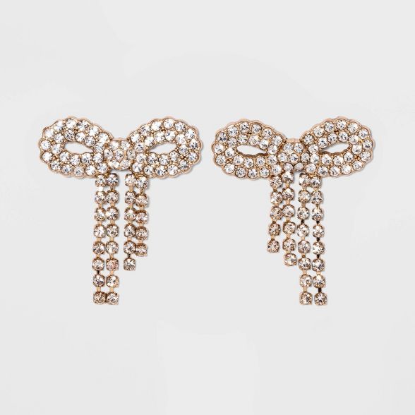 SUGARFIX by BaubleBar Crystal Bow Stud Earrings - Clear | Target