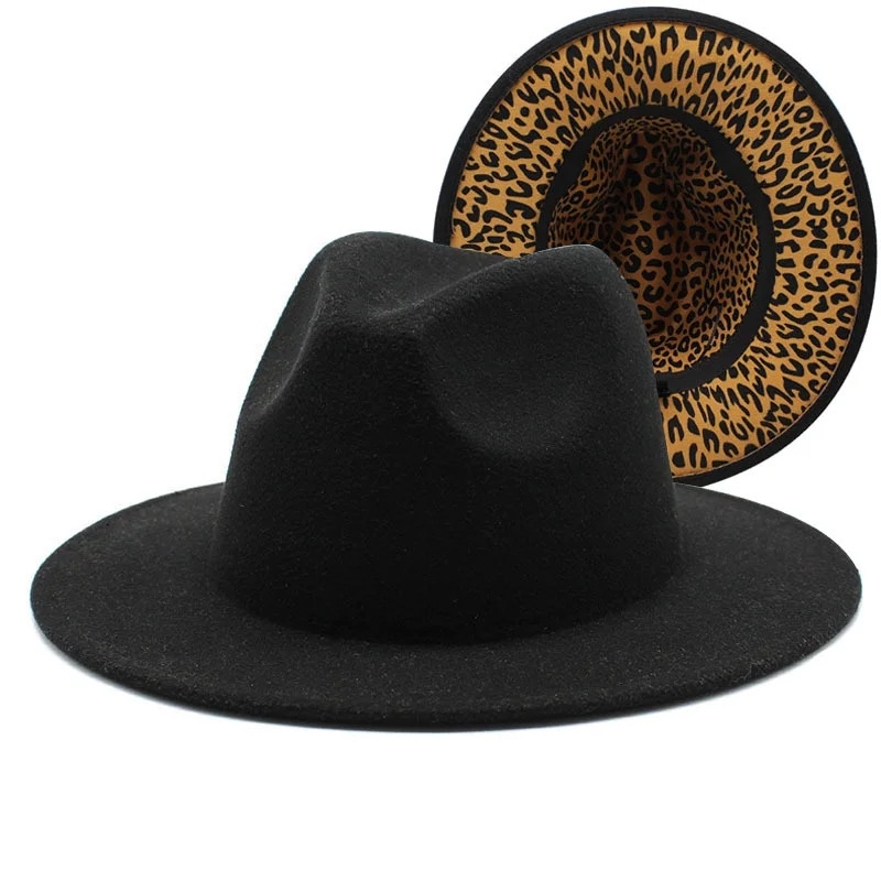 esafio Womens & Mens Fedora Hats Two Tone Wide Brim Fedora Hats for Women Men,Black | Walmart (US)