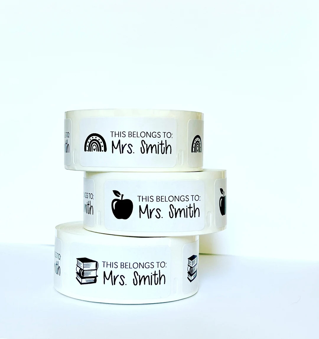 Teacher Labels, Teacher Book Stickers, Teacher Name Labels Roll, Personalized Name Labels | Etsy (Global)