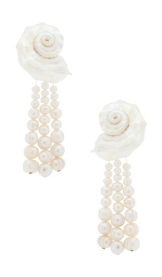 Frasier Sterling X For Love & Lemons Tidal Treasure Earrings in Ivory. | Revolve Clothing (Global)