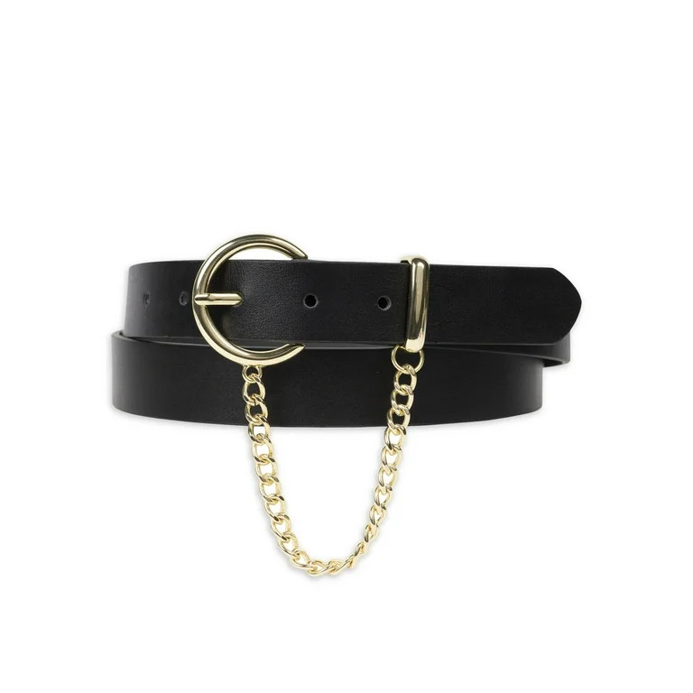 No Boundaries Women's Swag Chain Belt, Black - Walmart.com | Walmart (US)