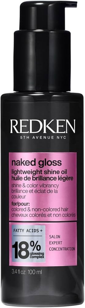 Redken Naked Gloss Shine Hair Oil - Adds Shine and Controls Frizz, Infused with Omega-9, Lightwei... | Amazon (US)