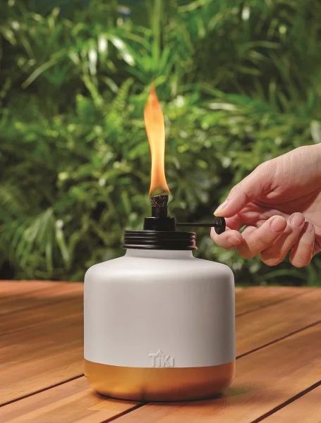 TIKI® Brand 6.75-inch Adjustable Flame Glass Gold Dipped Votive Table Torch Gray | Walmart (US)