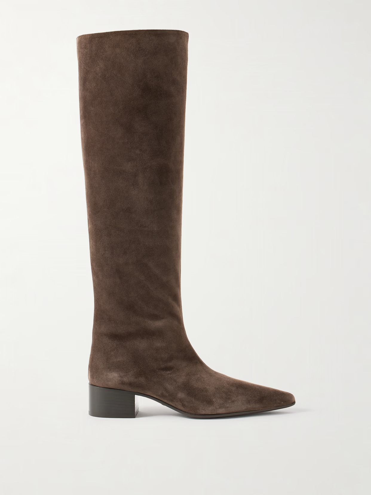 KHAITE - Andee Suede Knee Boots - Ecru | NET-A-PORTER (US)