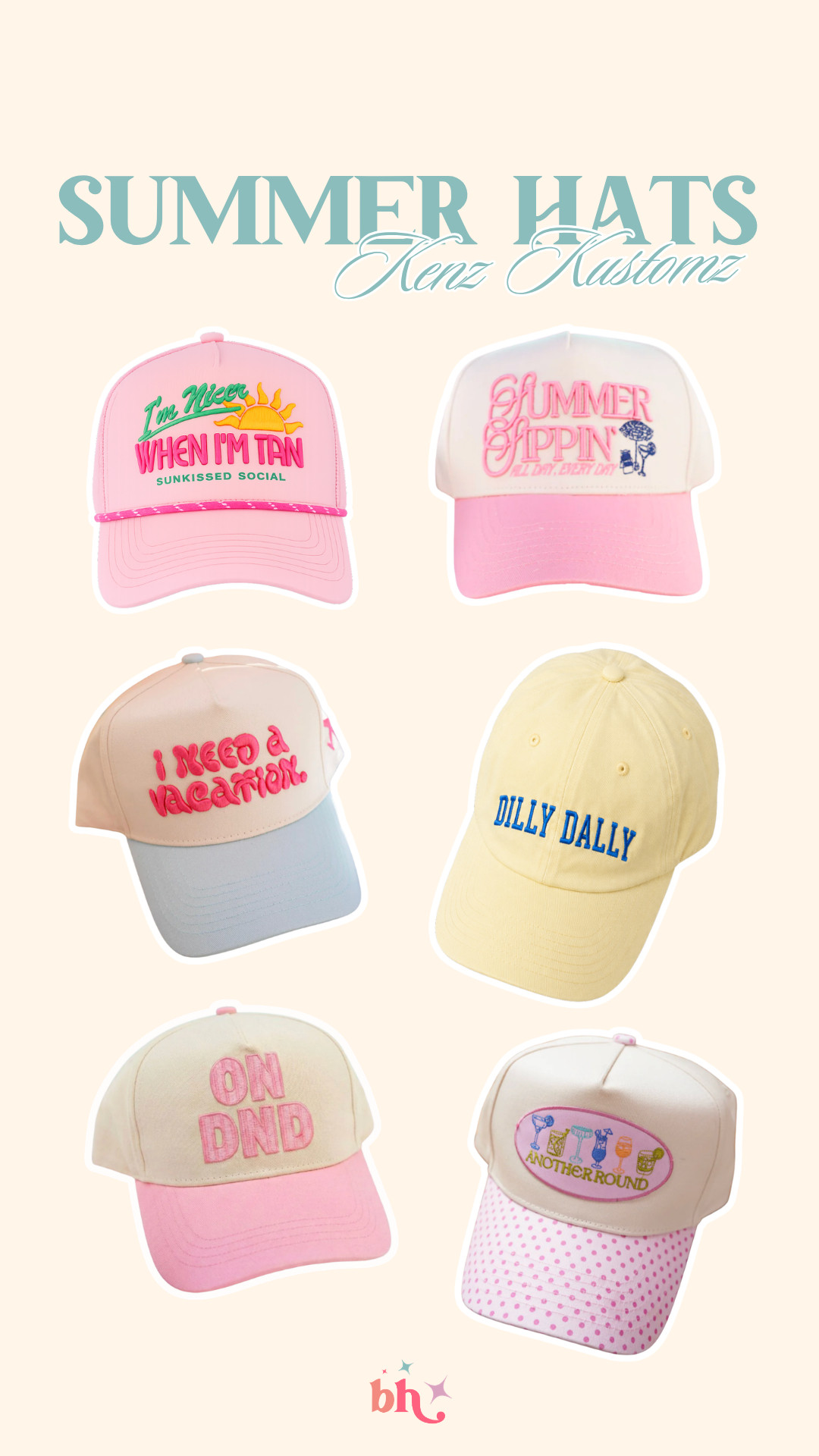 These hats from Kenz Kustomz are so perfect for your beach vacay!

summer accessories, trucker hat, baseball cap, vacation outfits beach, california, britt horton

#LTKootd #LTKSeasonal