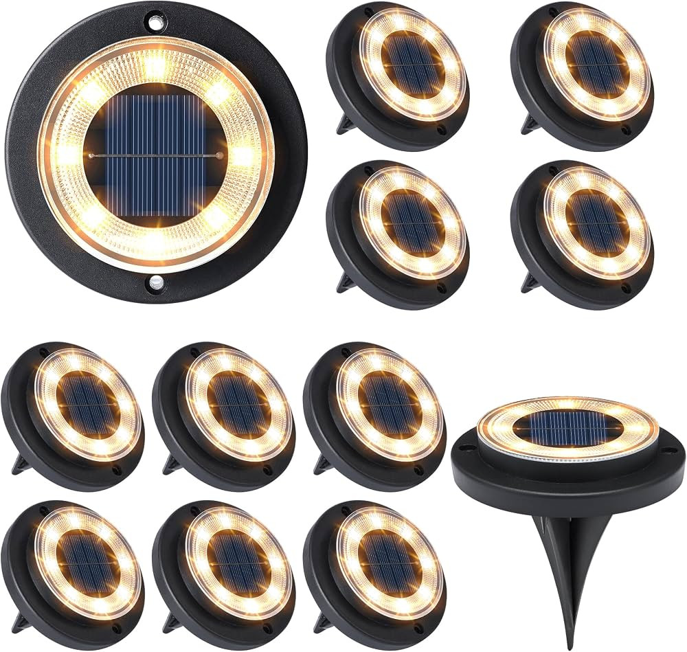 Flacchi Solar Bodenleuchten Aussen - Solarleuchten für Garten Außen mit 8 LEDs, Wasserdicht Led... | Amazon (DE)