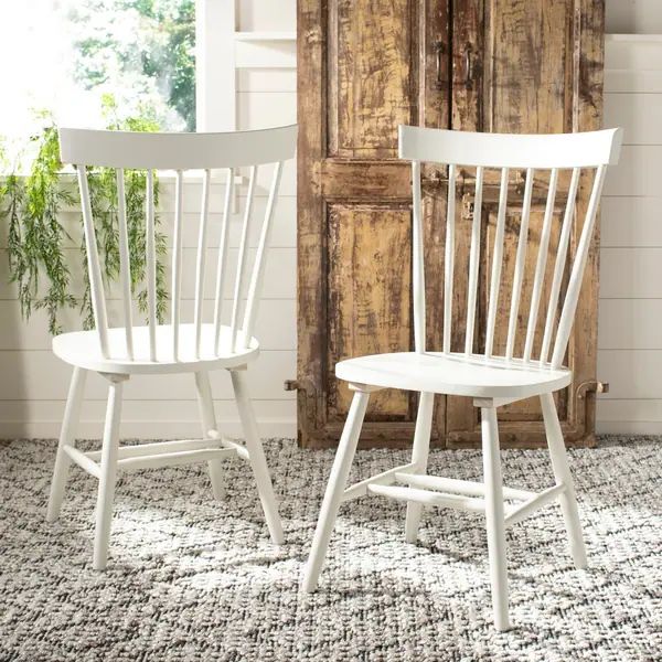 Safavieh Dining Country Lifestyle Spindle Back Off White Dining Chairs (Set of 2) | Overstock.com... | Bed Bath & Beyond