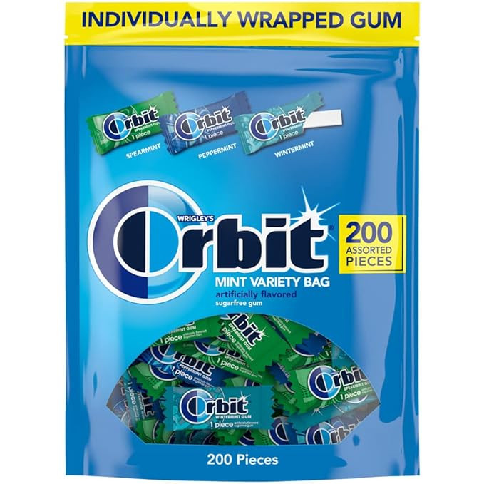 ORBIT Peppermint, Spearmint, & Wintermint Assorted Sugar Free Chewing Gum Bulk Pack, 13.4 oz 200-... | Amazon (US)
