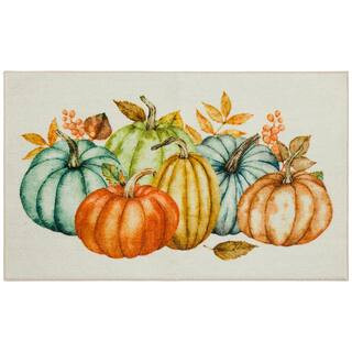 Mohawk Home Fall Pumpkins Multi 2 ft. x 3 ft. 4 in. Holiday Area Rug-164438 - The Home Depot | The Home Depot