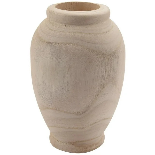 Wooden Vase Table Solid Wood Ware Flower Bottle Ornament Home Decor | Walmart (US)