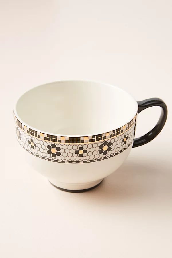 Bistro Tile Mugs, Set of 4 By Anthropologie in Black Size S/4 mug/cu | Anthropologie (US)