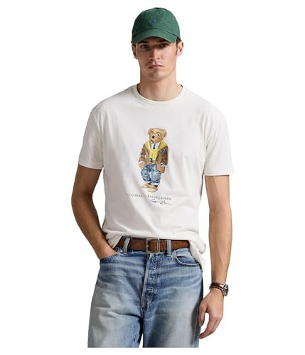 POLO RALPH LAUREN, Men's, Classic Fit Polo Bear Jersey T-Shirt, Nevis/Hudson Valley Bear, Large | Amazon (US)
