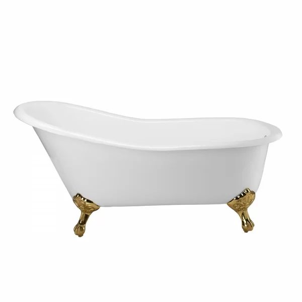 CH60SL0WSISM Charlotte x Freestanding Soaking Cast Iron Bathtub | Wayfair North America