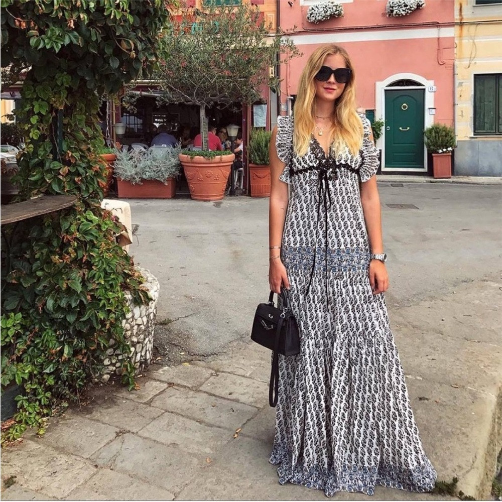 Tory Burch Amita V neck maxi dress 2 print | Poshmark