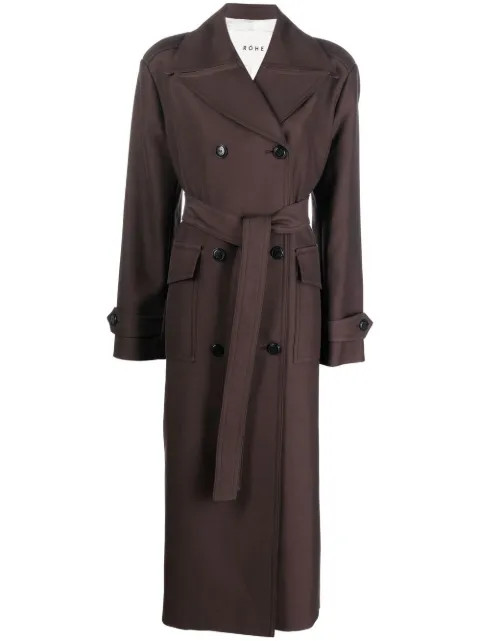 Róhe double-breasted Trench Coat - Farfetch | Farfetch Global