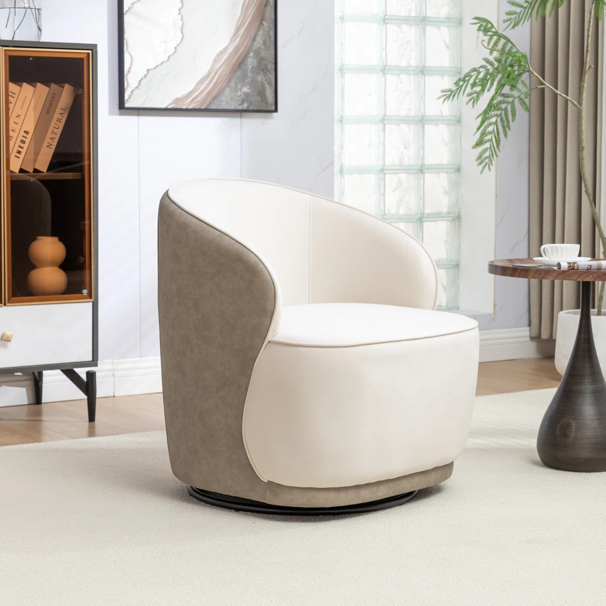 Stith Velvet Upholstered Swivel Barrel Chair (Set of 2) | Wayfair North America