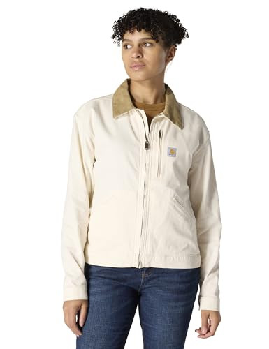 Carhartt Women's Rugged Flex Loose Fit Canvas Detroit Jacket, Natural, 3X | Amazon (US)