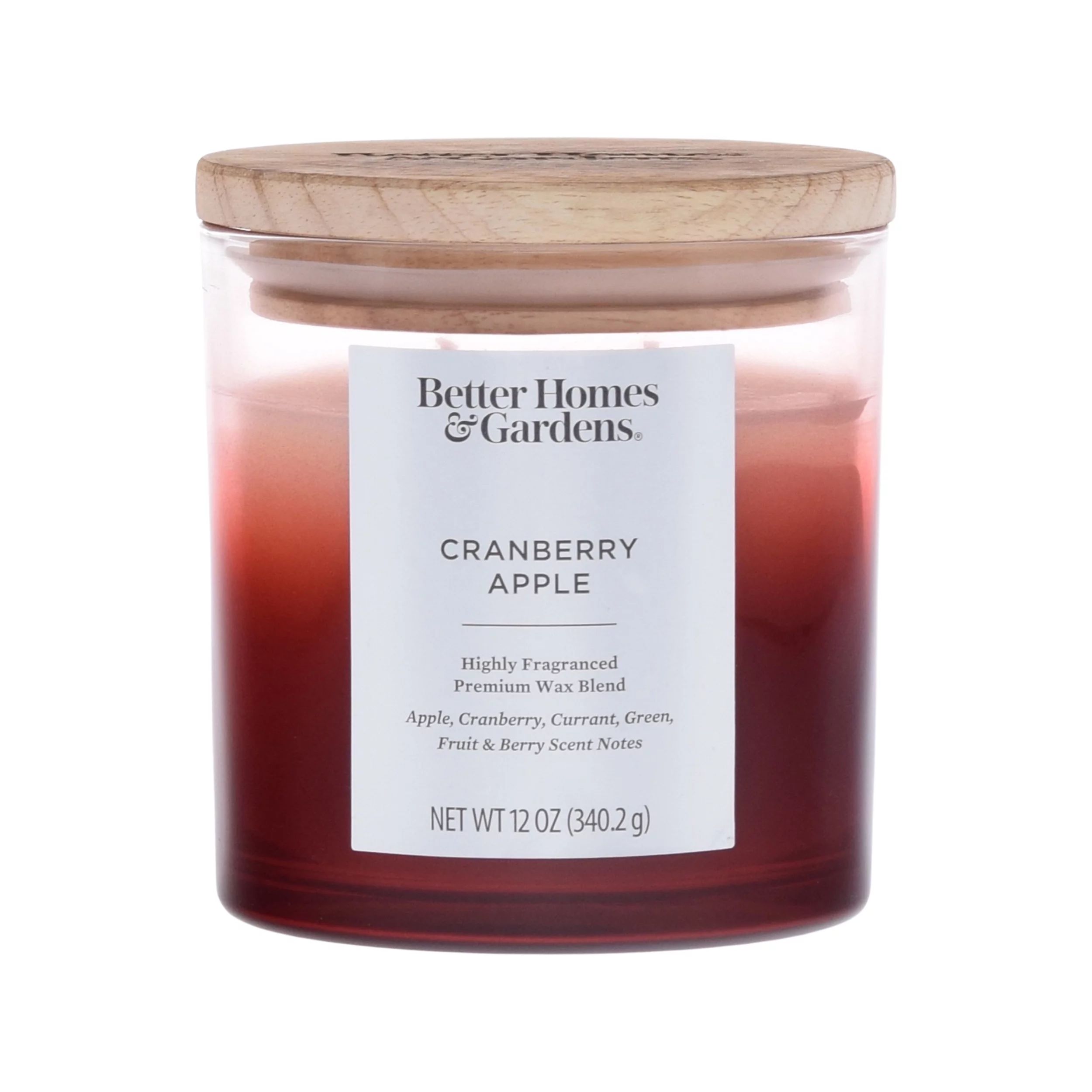 Better Homes & Gardens 12oz Cranberry Apple Scented Ombre 2-Wick Jar Candle | Walmart (US)