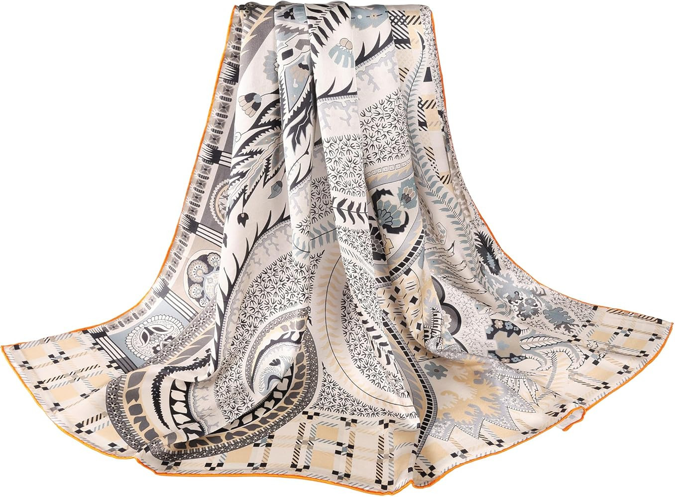 100% Pure Mulberry Silk Scarf 43”*43” Large Square Lightweight Headscarf Women’s Hair Wraps... | Amazon (US)