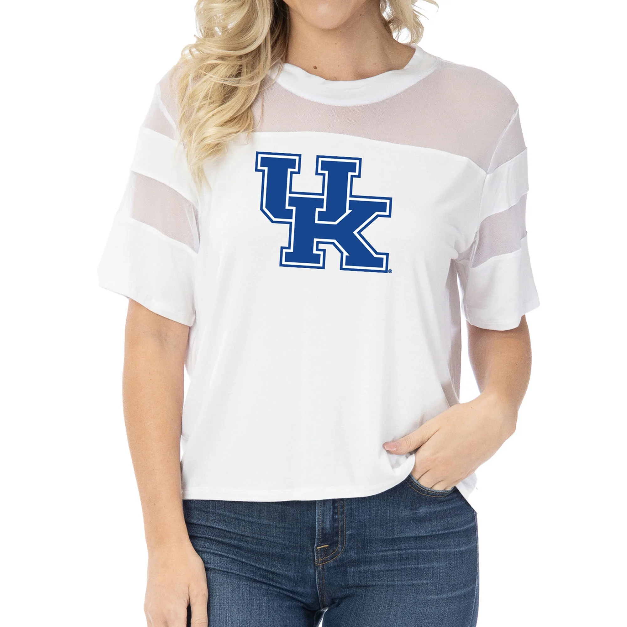 Women's White Kentucky Wildcats Relaxed Avery Power Mesh Fashion Jersey | Walmart (US)
