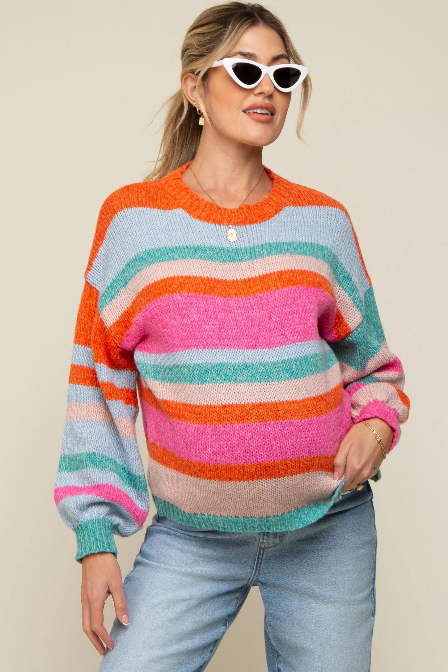 Multi-Color Striped Maternity Sweater | PinkBlush Maternity