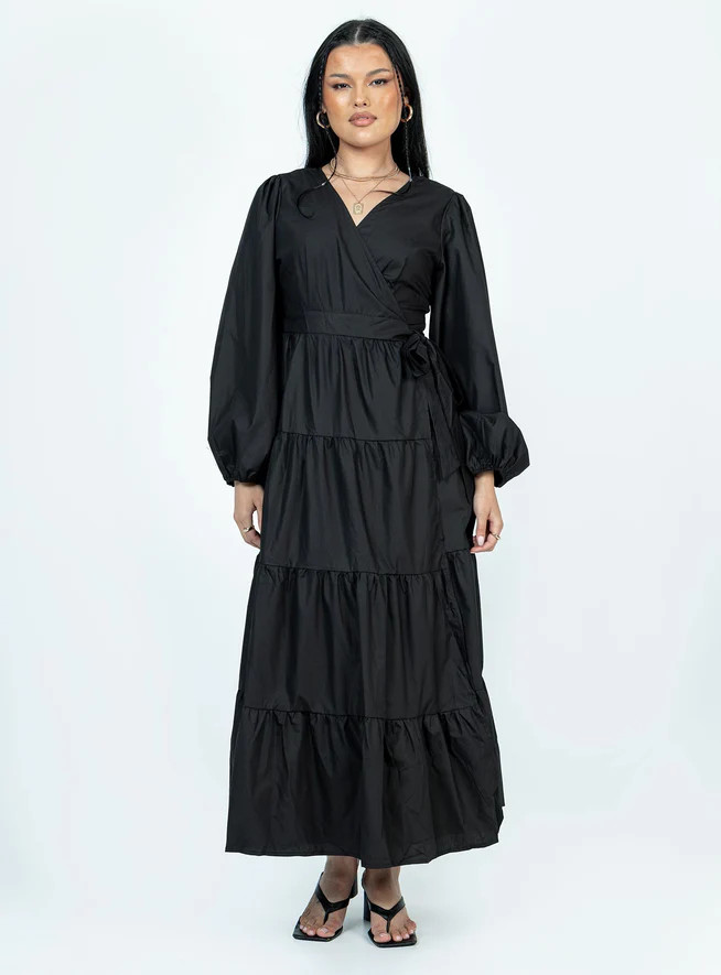 Helima Maxi Dress Black | Princess Polly US