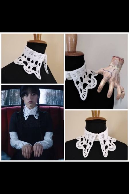 Wednesday’s crochet collar (for early Halloween ideas/@whatwouldwednesdaywear on insta!)

#LTKSeasonal #LTKBacktoSchool #LTKstyletip