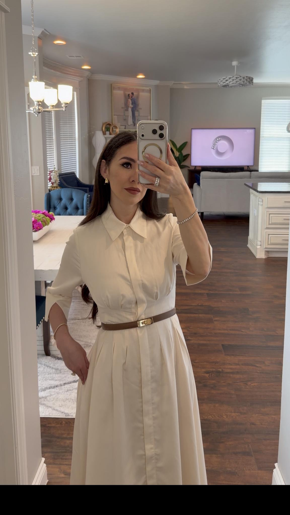 Ivory Petite Tailored Linen Darted
Waist Midi Dress by Karen Millen 

#LTKU #LTKgrwm #LTKdayinmylife