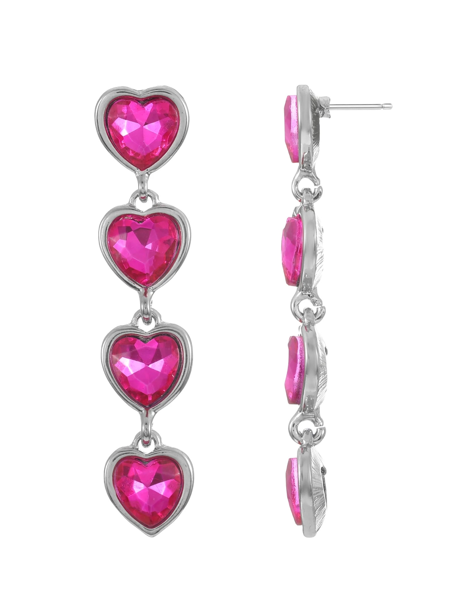Way to Celebrate Valentine's Day Glass Heart Earrings, 1 Pair | Walmart (US)