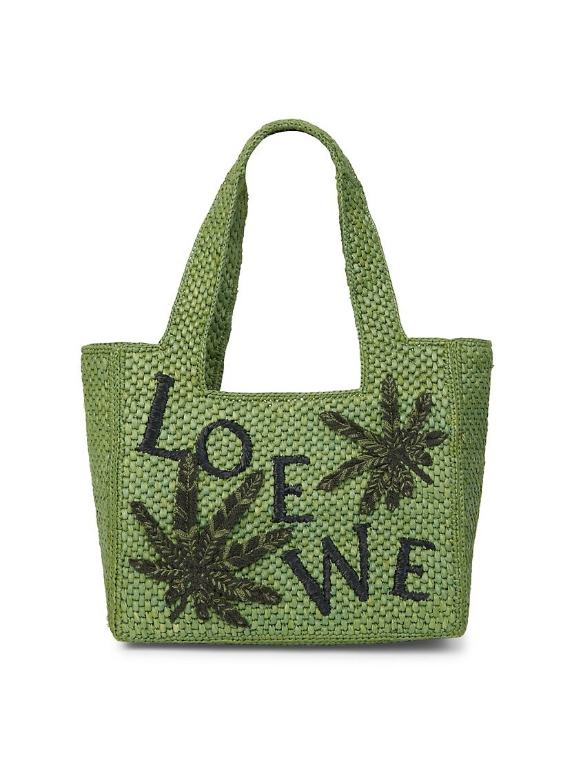 LOEWE x Paula's Ibiza Raffia Leaf Logo Tote | Saks Fifth Avenue