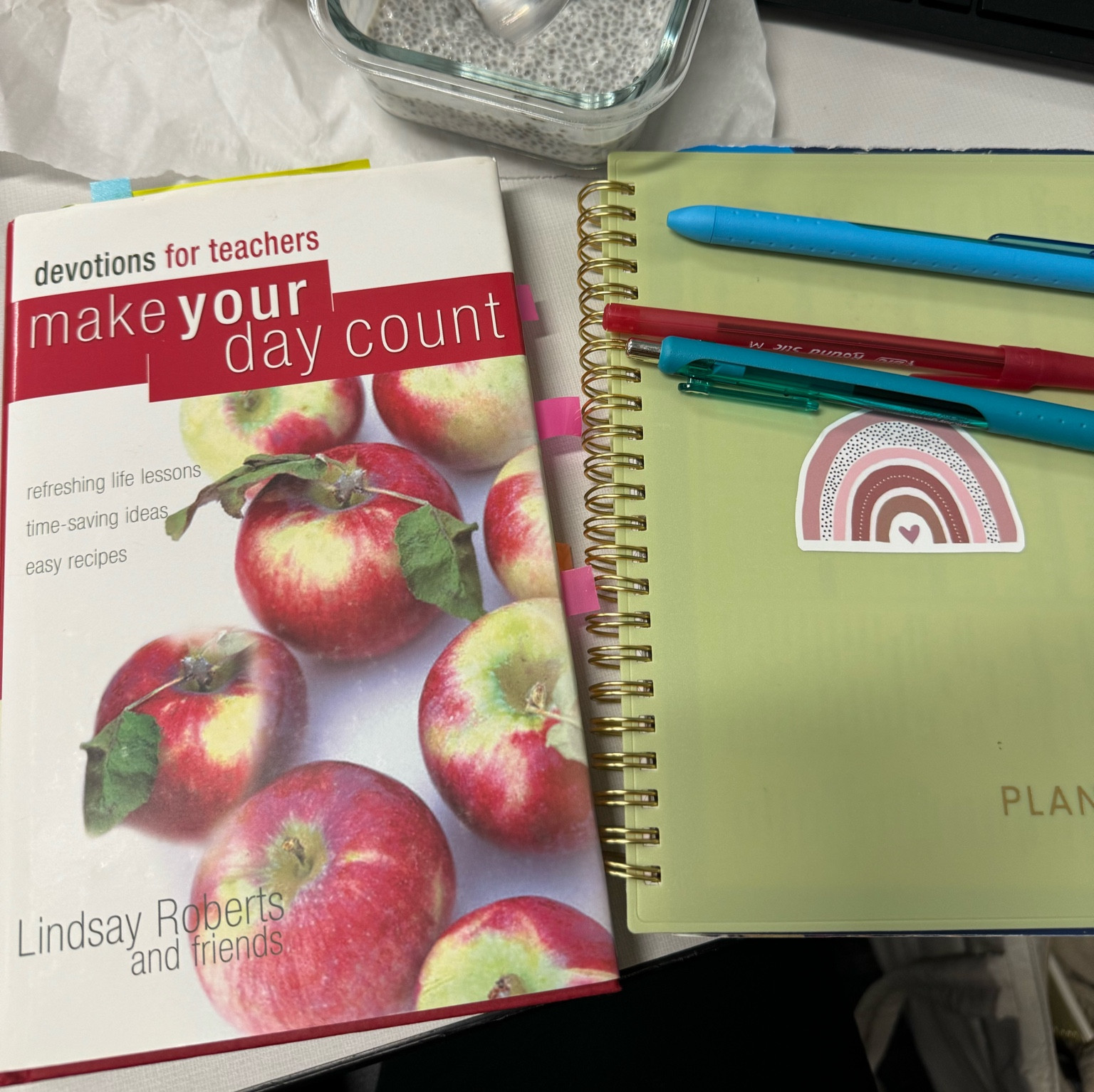 my morning devotional before class + planner 🍎🌈📝

#LTKFallSale #LTKSeasonal #LTKWorkwear