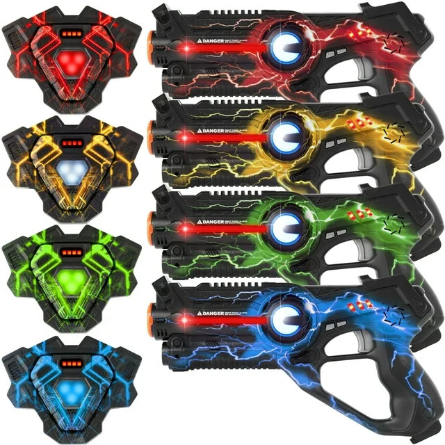 Best Choice Products Set of 4 Infrared Laser Tag Blasters & Vests w/ Electric Theme, Lights, Soun... | Walmart (US)