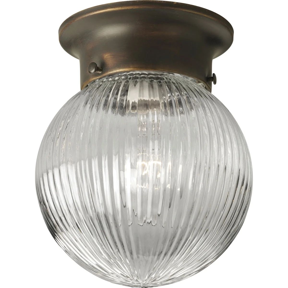 One-Light Glass Globe 6-3/8" Close-to-Ceiling | Walmart (US)