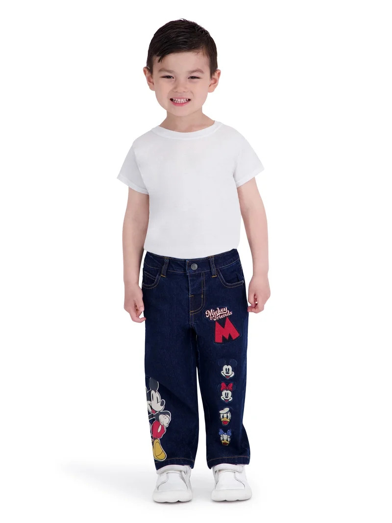 Mickey Mouse Toddler Boy Denim Pant, Sizes 12M-5T | Walmart (US)
