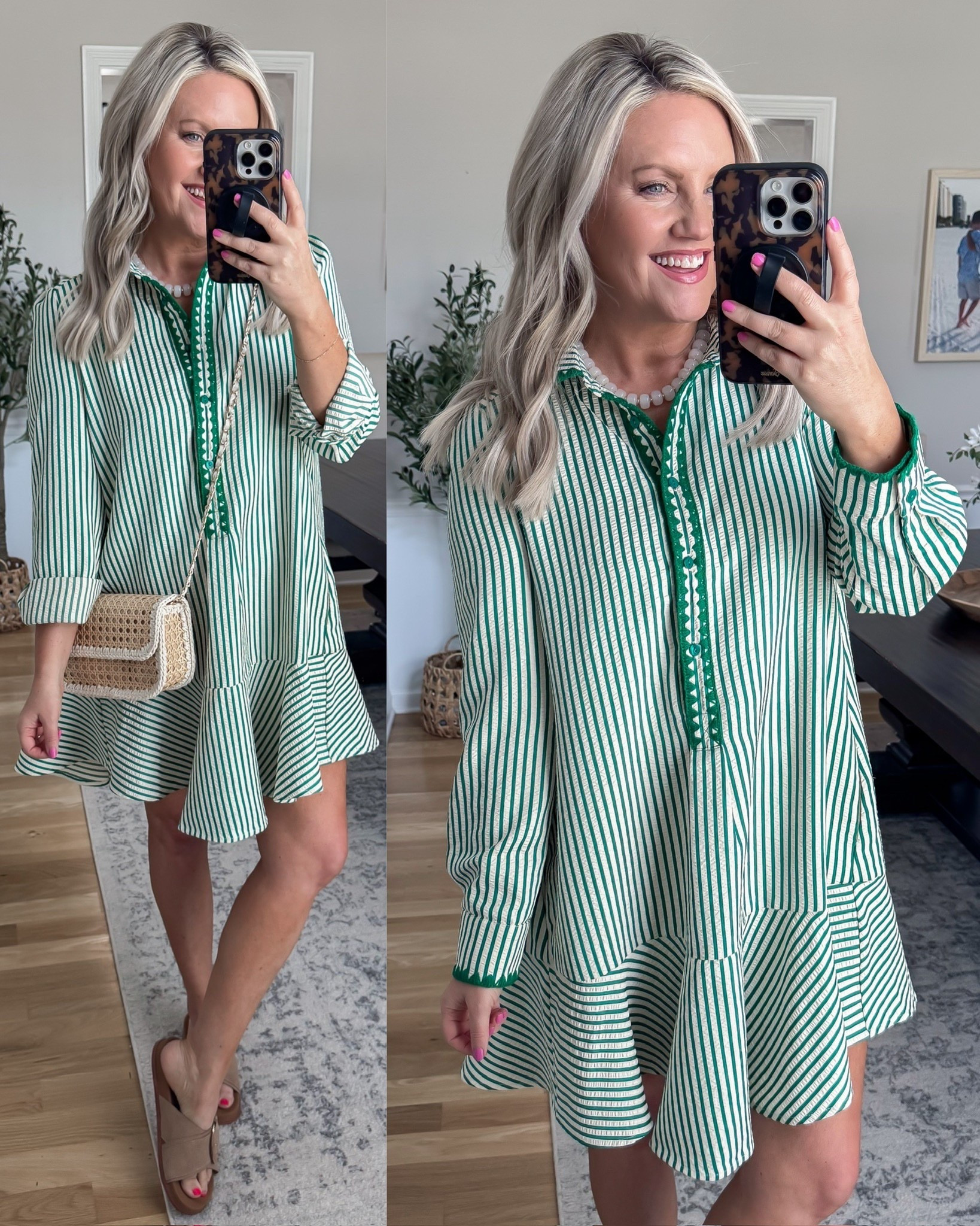 Obsessed with this one. The green stripe is so fresh for spring and summer, and the little details on the neckline make it feel extra special. It’s lightweight, flowy, and the kind of dress you can just throw on and instantly feel put together.

green striped dress summer outfit casual dress outfit easy spring outfit everyday style breezy dress vacation outfit feminine summer look lightweight dress lovelylifestyling 

#LTKMothersDay #LTKSeasonal