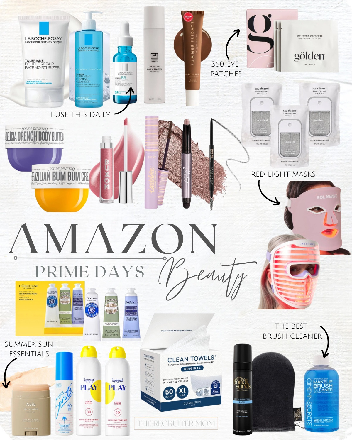 All my Amazon Prime Days beauty must-haves in one place! ✨ A few favorites: the La Roche-Posay skincare I use daily, those 360 under-eye patches, the red light masks I'm obsessed with, my Sunkeu sun essentials, and the best brush cleaner. So many beauty deals worth grabbing this sale! 💄 

 #PrimeDay #amazonbeauty #beautyfavorites #LTKsalealert #LTKfindsunder50 #LTKselfcare #LTKSeasonal #LTKBeauty